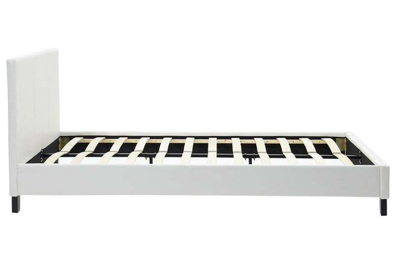 Κρεβάτι Nevil 150x200 PU χρώμα λευκό ματ