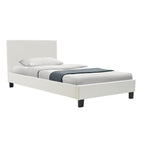 Κρεβάτι Nevil 100x200 PU χρώμα λευκό ματ