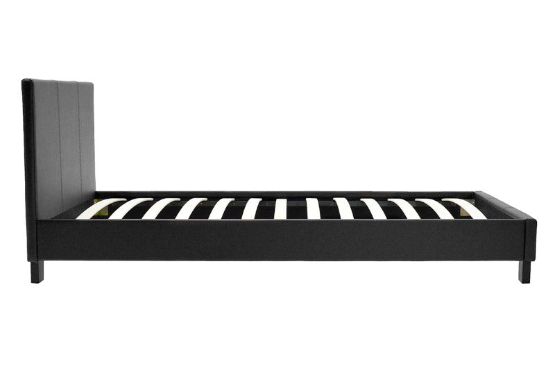 Κρεβάτι Nevil 100x200 PU χρώμα μαύρο ματ