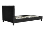 Κρεβάτι Nevil 100x200 PU χρώμα μαύρο ματ