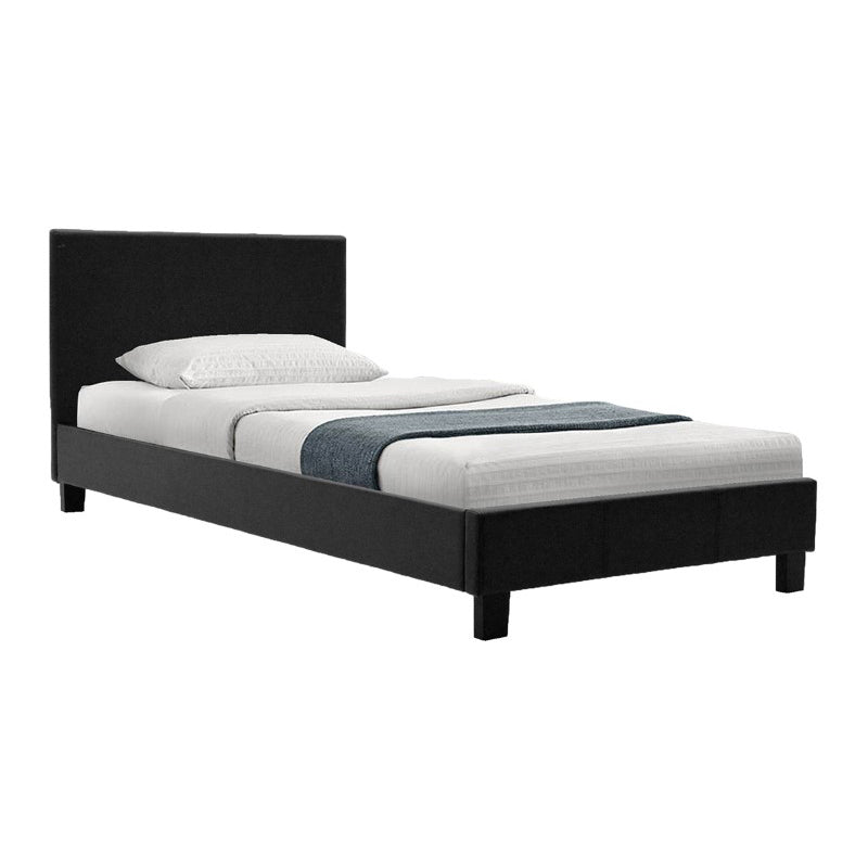 Κρεβάτι Nevil 100x200 PU χρώμα μαύρο ματ