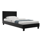 Κρεβάτι Nevil 100x200 PU χρώμα μαύρο ματ