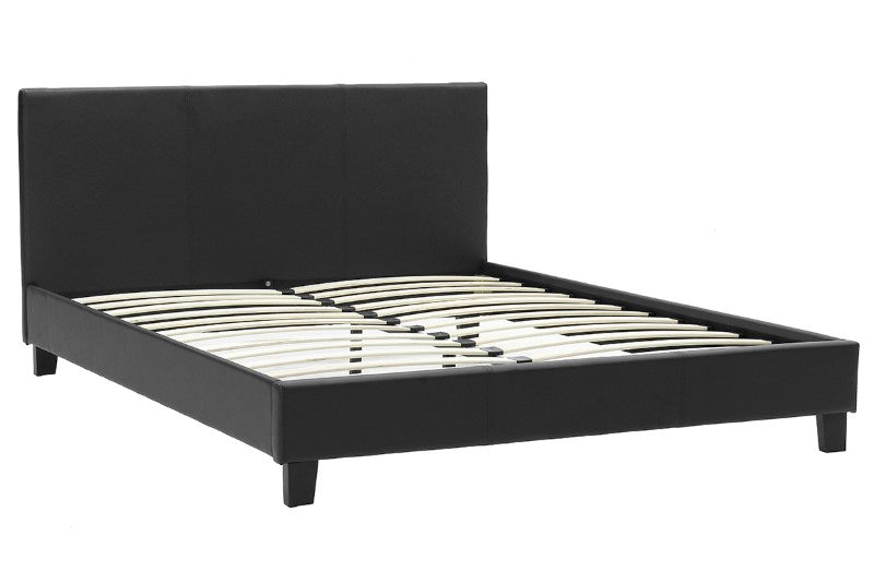 Κρεβάτι Nevil 150x200 PU χρώμα μαύρο ματ