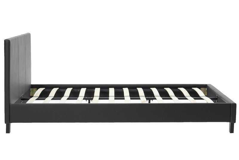 Κρεβάτι Nevil 150x200 PU χρώμα μαύρο ματ