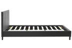 Κρεβάτι Nevil 150x200 PU χρώμα μαύρο ματ