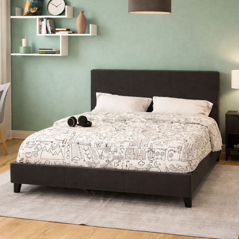 Κρεβάτι Nevil 150x200 PU χρώμα μαύρο ματ