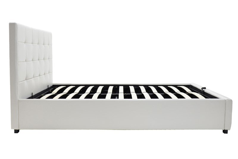 Κρεβάτι Roi 160x200 PU λευκό ματ + αποθηκευτικό χώρο