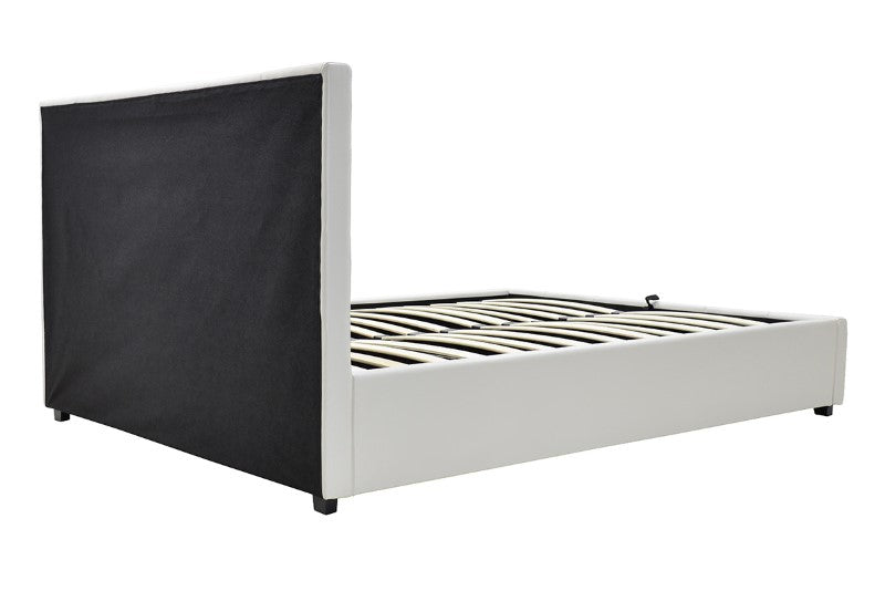Κρεβάτι Roi 160x200 PU λευκό ματ + αποθηκευτικό χώρο