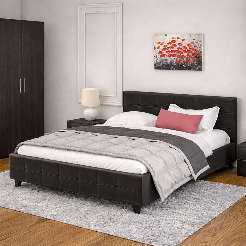Κρεβάτι Roi 160x200 PU μαύρο ματ + αποθηκευτικό χώρο