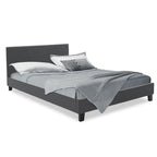 Κρεβάτι Nevil 150x200 με ύφασμα χρώμα ανθρακί