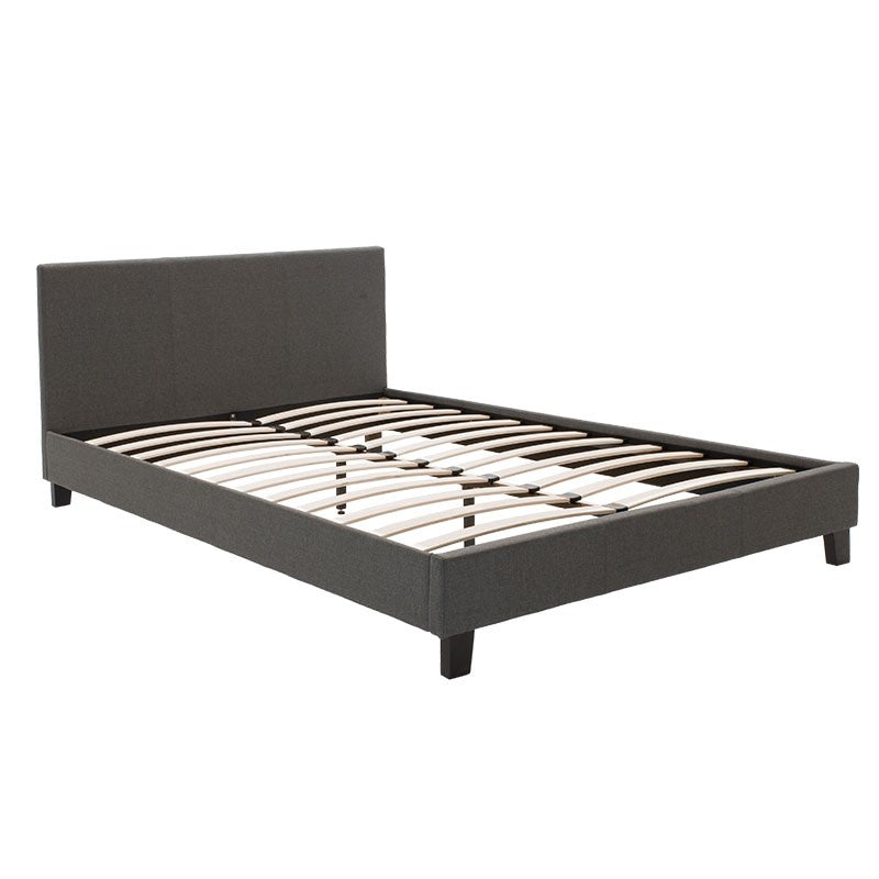 Κρεβάτι Nevil 150x200 με ύφασμα χρώμα ανθρακί