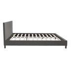 Κρεβάτι Nevil 150x200 με ύφασμα χρώμα ανθρακί
