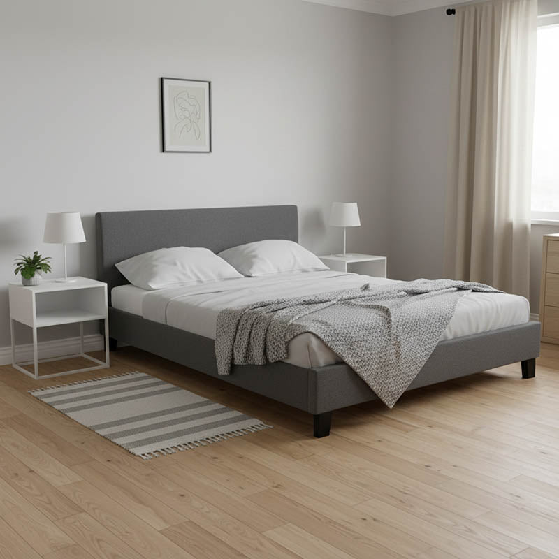 Κρεβάτι Nevil 150x200 με ύφασμα χρώμα ανθρακί