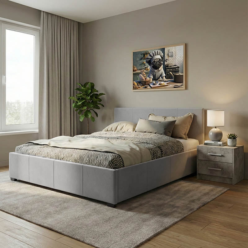 Κρεβάτι Norse pu γκρι ματ με αποθηκευτικό χώρο 160x200εκ