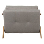 Πολυθρόνα-κρεβάτι Fancy ύφασμα σε μπεζ απόχρωση με φυσικό πόδι 95x98x70εκ