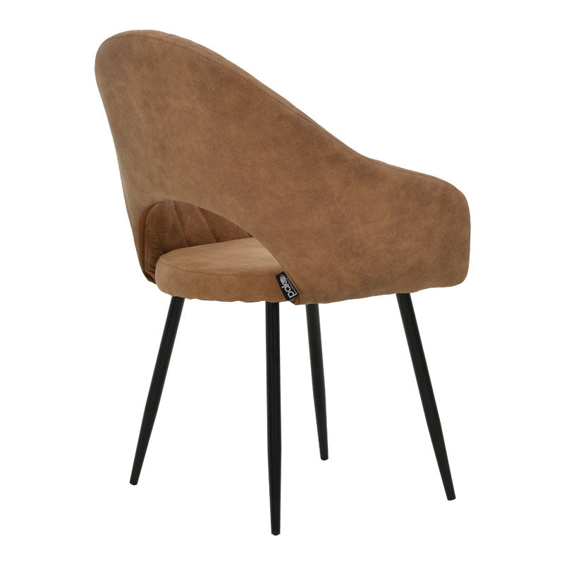Πολυθρόνα Macie καφέ antique PU-μαύρο 58x50x85εκ