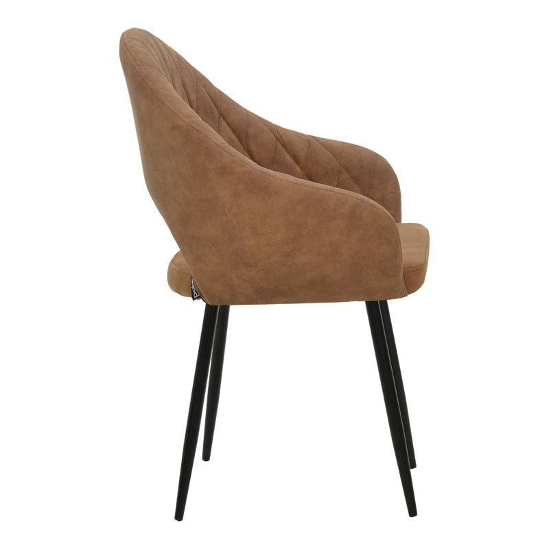Πολυθρόνα Macie καφέ antique PU-μαύρο 58x50x85εκ