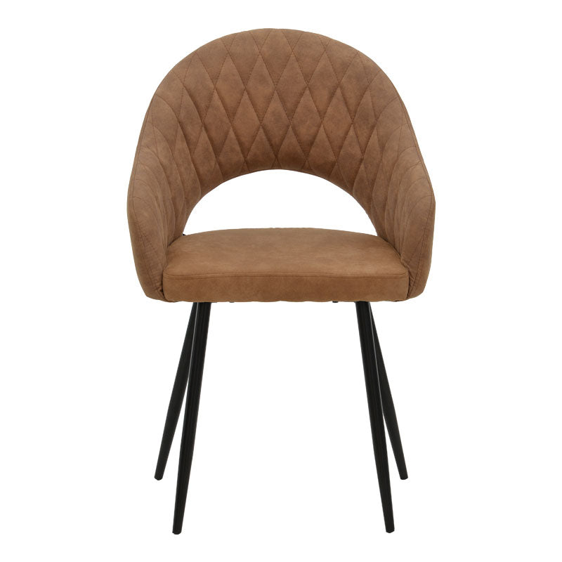 Πολυθρόνα Macie καφέ antique PU-μαύρο 58x50x85εκ
