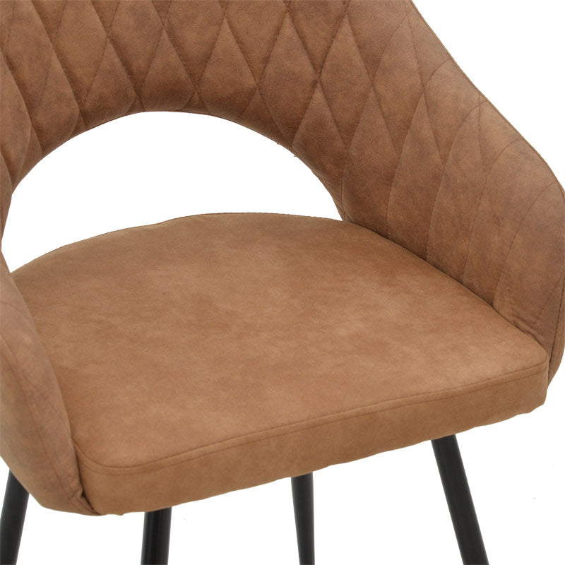 Πολυθρόνα Macie καφέ antique PU-μαύρο 58x50x85εκ