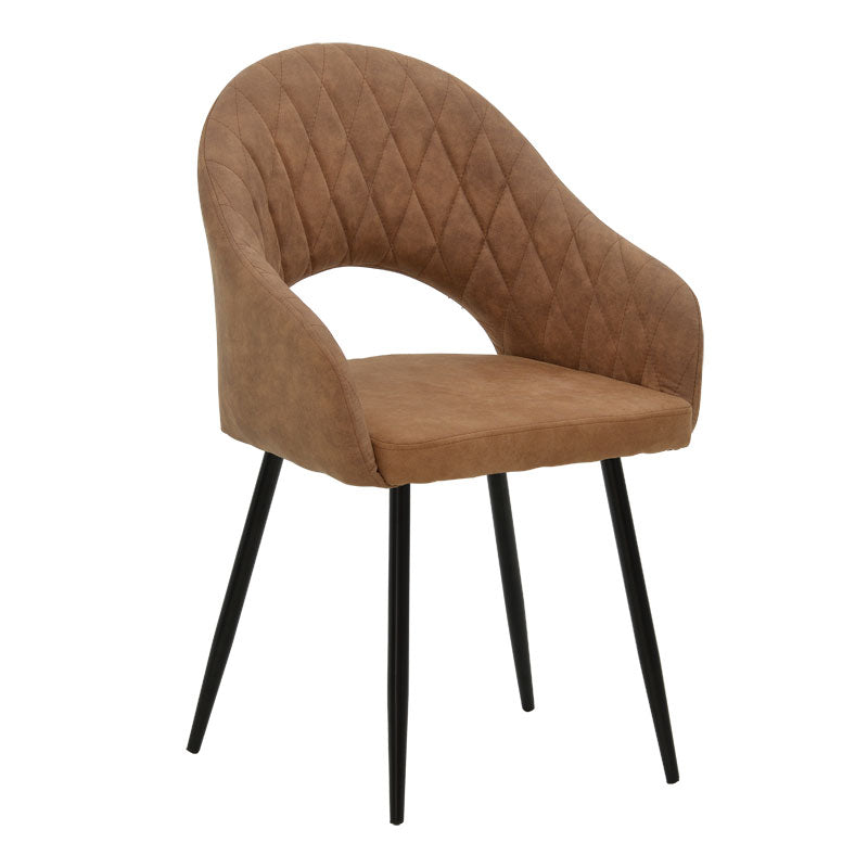 Πολυθρόνα Macie καφέ antique PU-μαύρο 58x50x85εκ