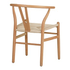 Καρέκλα Wishbone rubberwood-σχοινί σε φυσική απόχρωση 53.5x57x74εκ