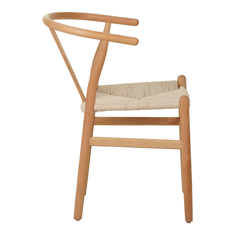 Καρέκλα Wishbone rubberwood-σχοινί σε φυσική απόχρωση 53.5x57x74εκ