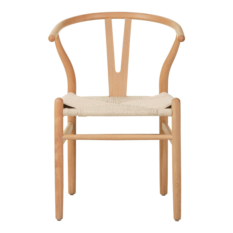Καρέκλα Wishbone rubberwood-σχοινί σε φυσική απόχρωση 53.5x57x74εκ