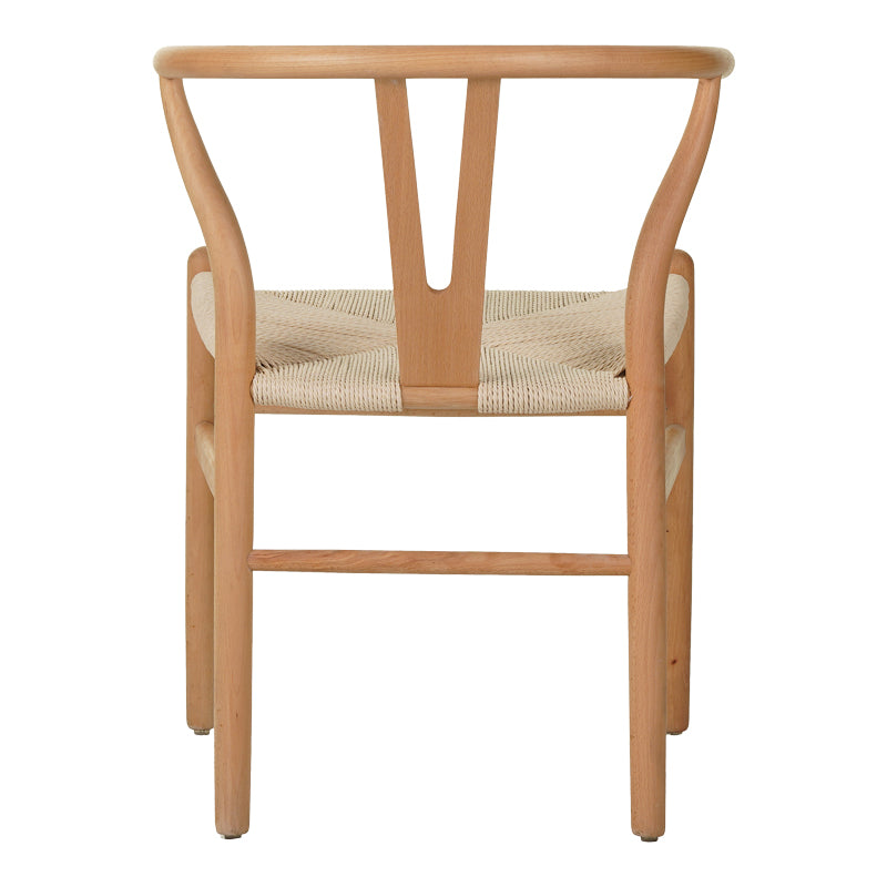 Καρέκλα Wishbone rubberwood-σχοινί σε φυσική απόχρωση 53.5x57x74εκ