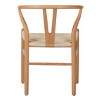 Καρέκλα Wishbone rubberwood-σχοινί σε φυσική απόχρωση 53.5x57x74εκ