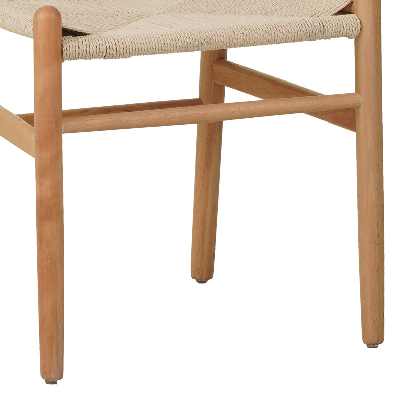 Καρέκλα Wishbone rubberwood-σχοινί σε φυσική απόχρωση 53.5x57x74εκ