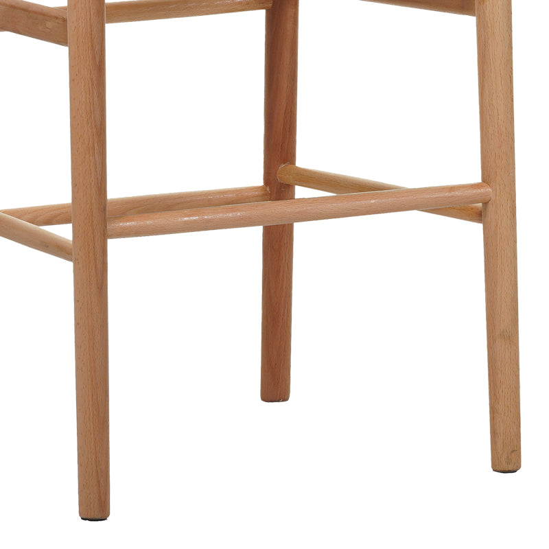 Σκαμπό μπαρ Wishbone μεσαίου ύψους rubberwood-σχοινί σε φυσική απόχρωση 55x49x96εκ