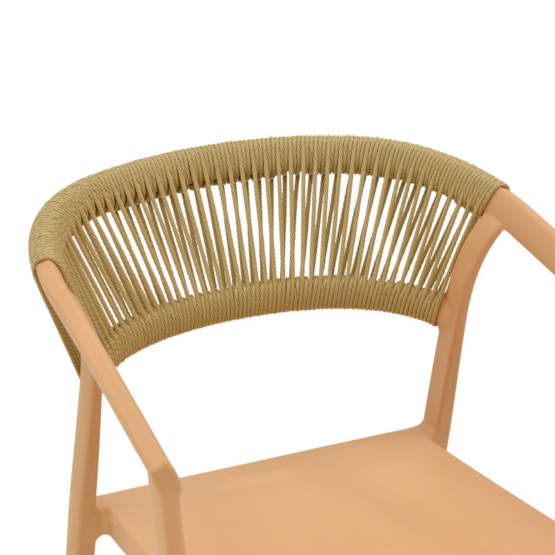 Πολυθρόνα Sillia στοιβαζόμενη pp cappuccino απόχρωση με μπεζ rattan 55x52x74.5εκ