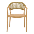 Πολυθρόνα Ankara στοιβαζόμενη pp cappuccino απόχρωση με μπεζ rattan 57x48x80εκ