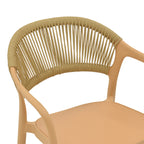 Πολυθρόνα Ankara στοιβαζόμενη pp cappuccino απόχρωση με μπεζ rattan 57x48x80εκ