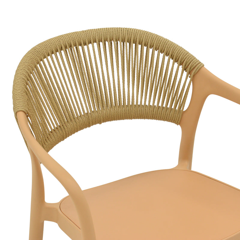 Πολυθρόνα Ankara στοιβαζόμενη pp cappuccino απόχρωση με μπεζ rattan 57x48x80εκ