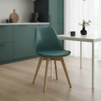 Καρέκλα Gaston PP-PU μπλε απόχρωση- φυσικό πόδι 43x51x75εκ
