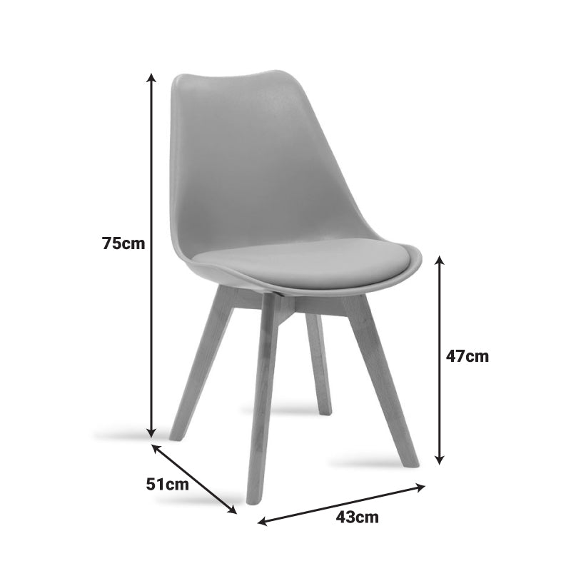 Καρέκλα Gaston PP-PU μπλε απόχρωση- φυσικό πόδι 43x51x75εκ