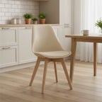 Καρέκλα Gaston PP-PU taupe απόχρωση- φυσικό πόδι 43x51x75εκ