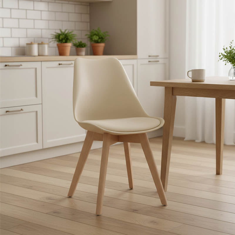 Καρέκλα Gaston PP-PU taupe απόχρωση- φυσικό πόδι 43x51x75εκ