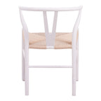 Καρέκλα Wishbone rubberwood-σχοινί σε λευκή απόχρωση 53.5x57x74εκ