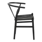 Καρέκλα Wishbone rubberwood-σχοινί σε μαύρη απόχρωση 53.5x57x74εκ