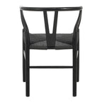 Καρέκλα Wishbone rubberwood-σχοινί σε μαύρη απόχρωση 53.5x57x74εκ