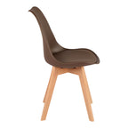 Καρέκλα Gaston PP-PU καφέ απόχρωση- φυσικό πόδι 43x51x75εκ