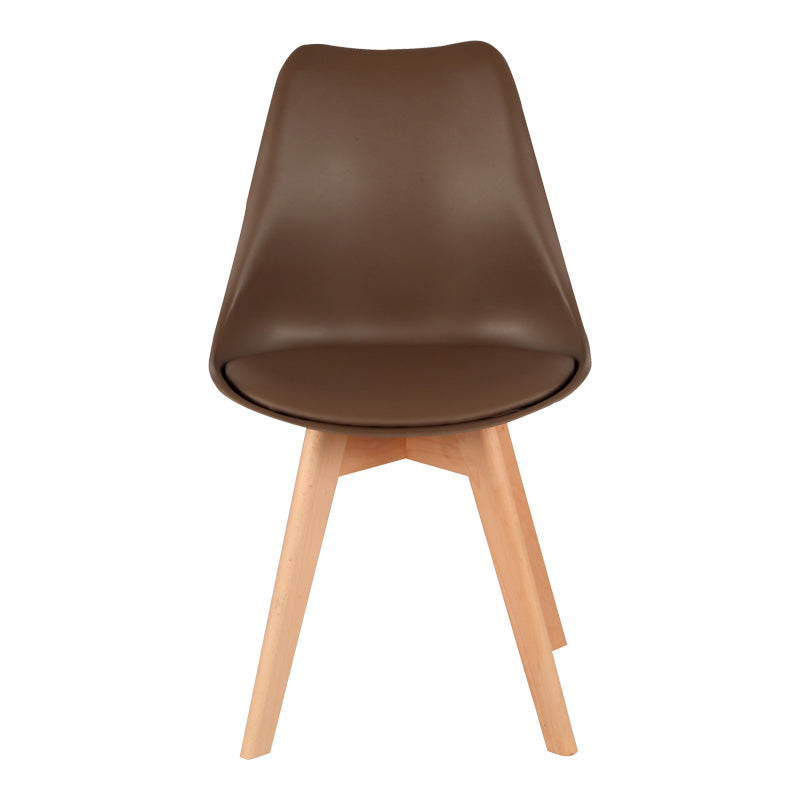Καρέκλα Gaston PP-PU καφέ απόχρωση- φυσικό πόδι 43x51x75εκ
