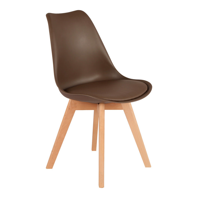 Καρέκλα Gaston PP-PU καφέ απόχρωση- φυσικό πόδι 43x51x75εκ