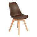 Καρέκλα Gaston PP-PU καφέ απόχρωση- φυσικό πόδι 43x51x75εκ