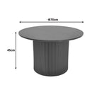 Τραπέζι σαλονιού Dovel mdf-μεταλλο σε μαύρη απόχρωση Φ70x45εκ