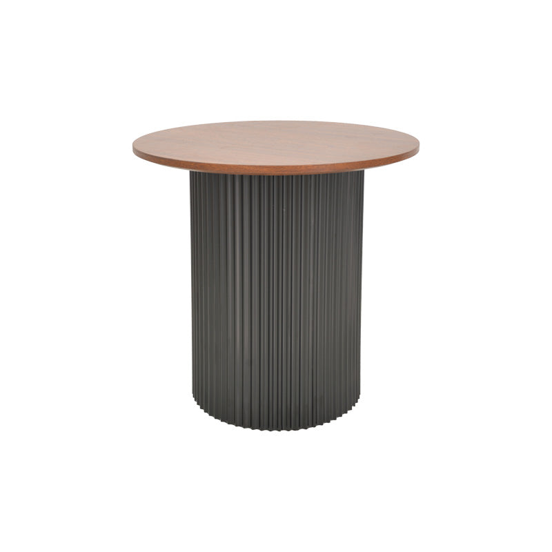 Βοηθητικό τραπέζι Dovel mdf σε καρυδί-μαύρο μέταλλο Φ50x50εκ