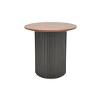 Βοηθητικό τραπέζι Dovel mdf σε καρυδί-μαύρο μέταλλο Φ50x50εκ