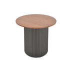 Βοηθητικό τραπέζι Dovel mdf σε καρυδί-μαύρο μέταλλο Φ50x50εκ